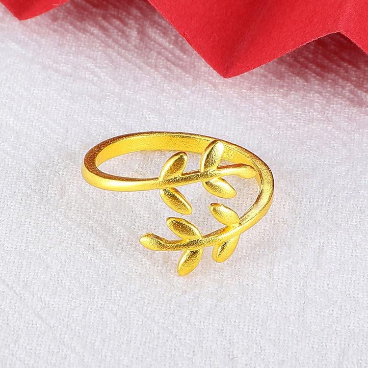 No Color Fading Vietnam Placer Gold Open Female Plated Rings