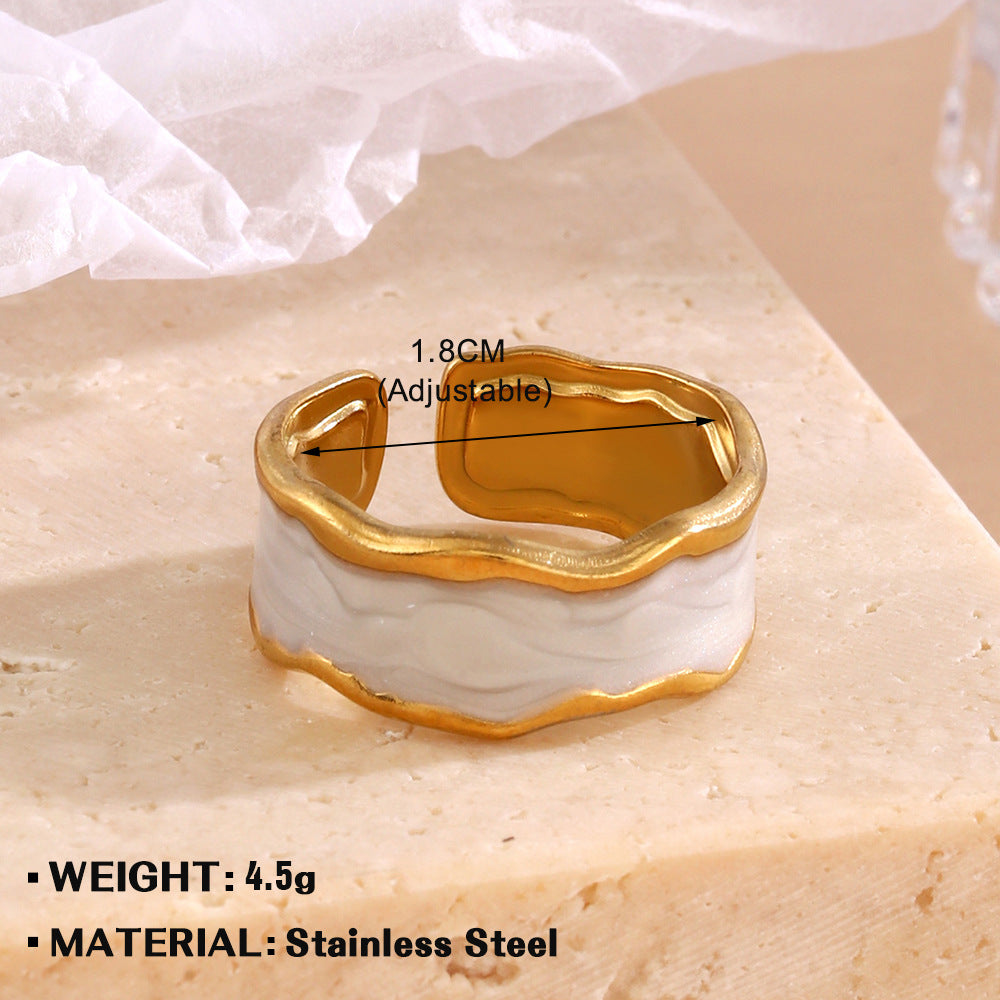 Women's White Drip Round For Personalized Hip Rings