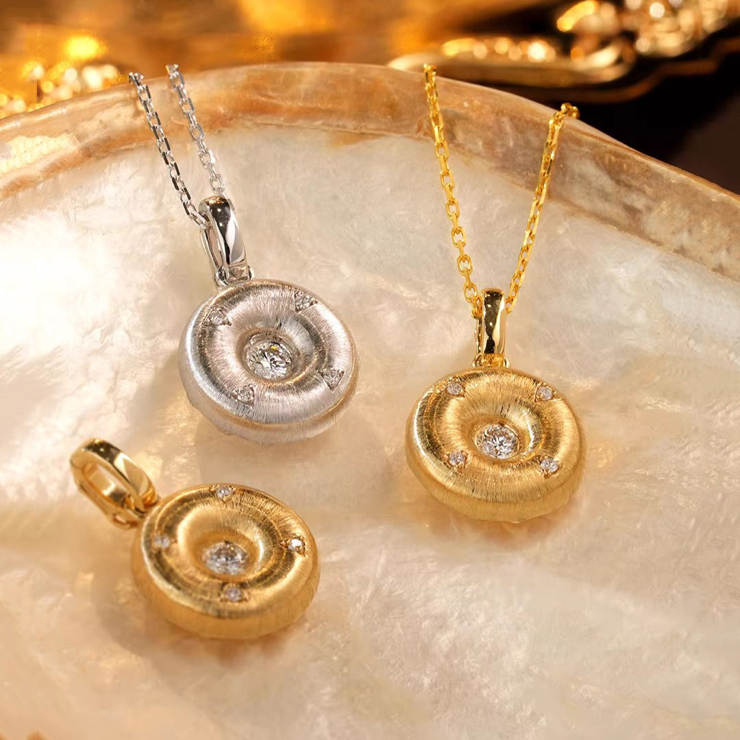 Italian Handmade Brushed Palace Style French Retro Donut Pendants