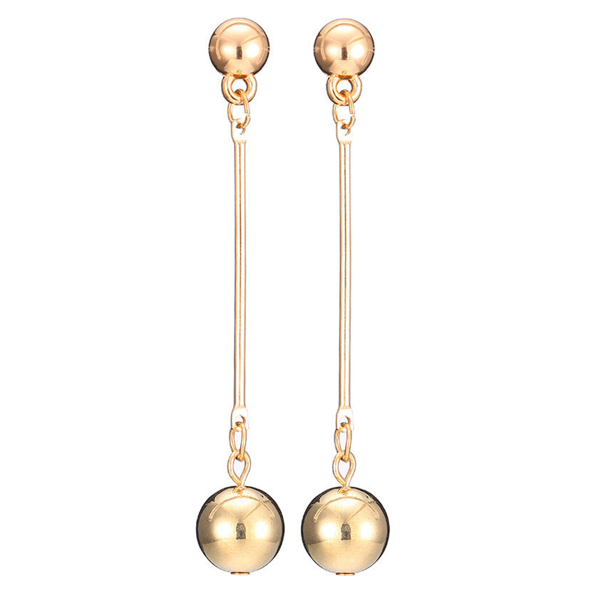 Women's French Fashion Exaggerated Personalized Geometric Simple Metal Ball Earrings