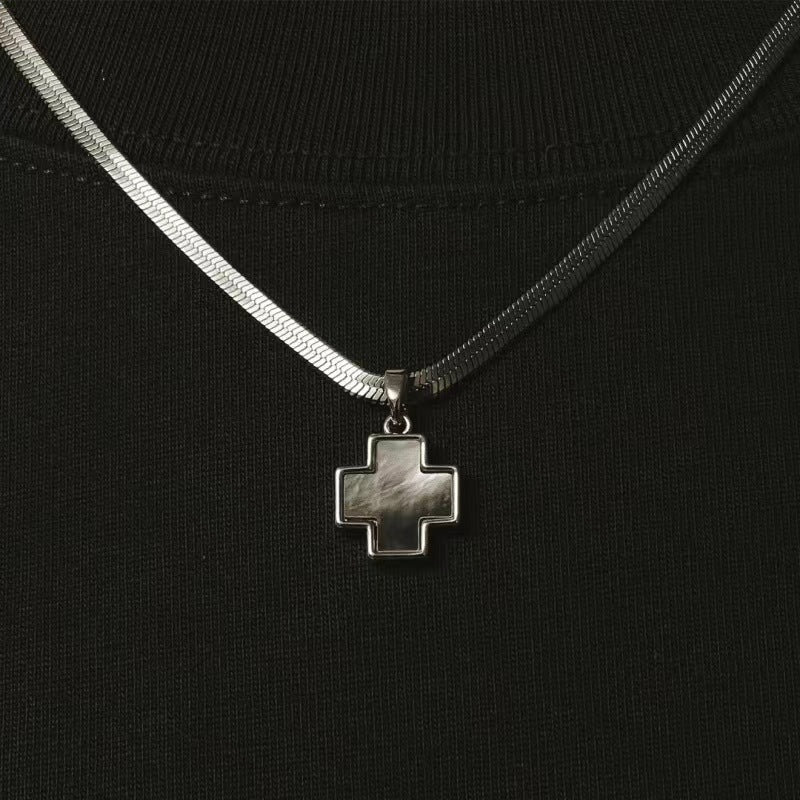 Women's & Men's Clover Cross Color Fritillary Simple Niche Necklaces