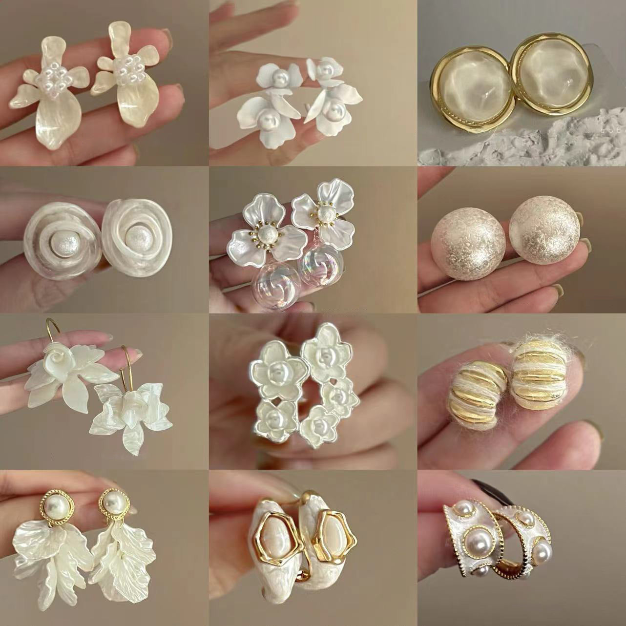 Women's Sier Needle Pearl Round Niche Elegant Earrings