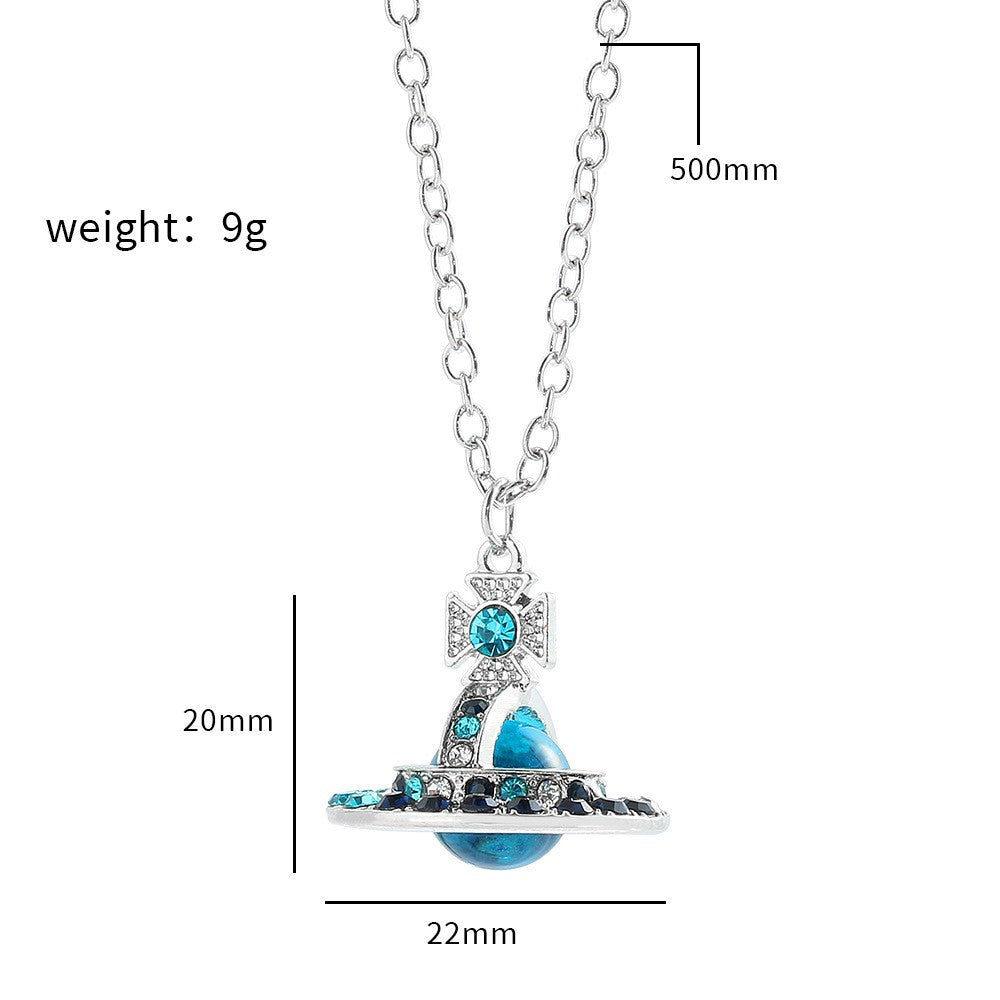 Mother Of The West Saturn Glass Planet Necklaces
