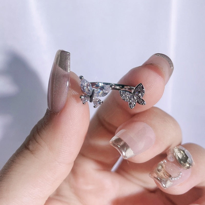 Zircon Female Design Sweet Cool Index Finger Cold Style Rings