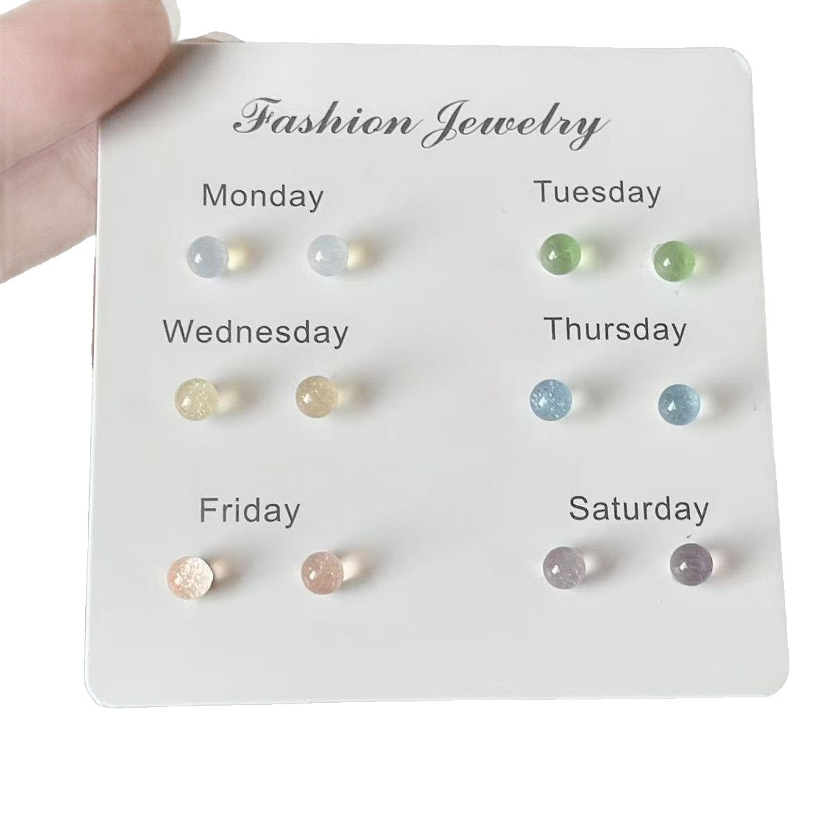 Women's Colorful Icy Bean-shaped Simple Cute Special Interest Stud Earrings