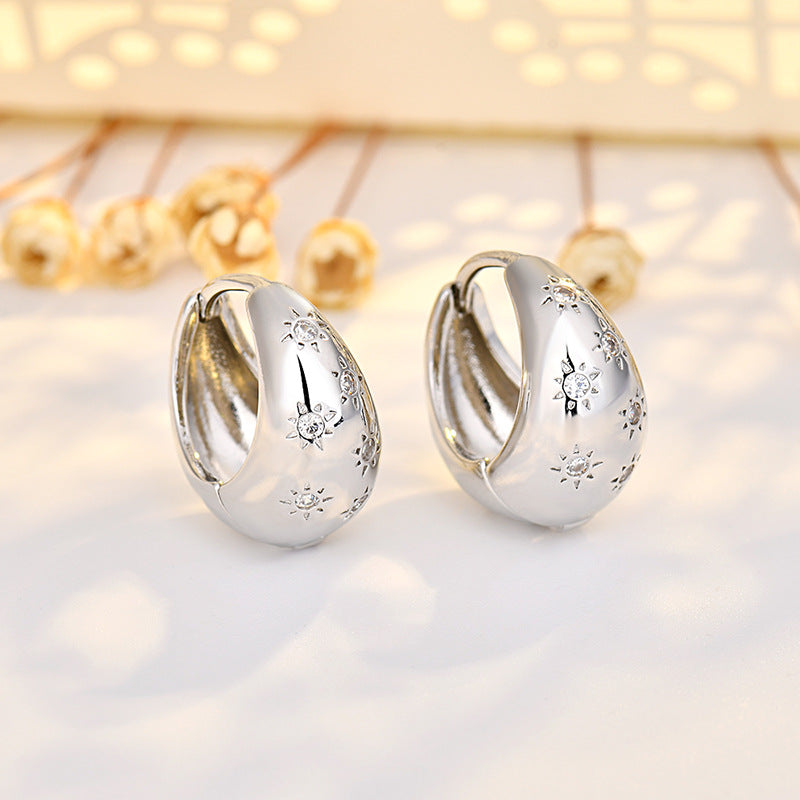 Women's Style Advanced Sensitive Surface Water Drop Ear Clip Rings