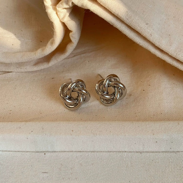 Twist Simple Design Minority Hollow Metal Earrings