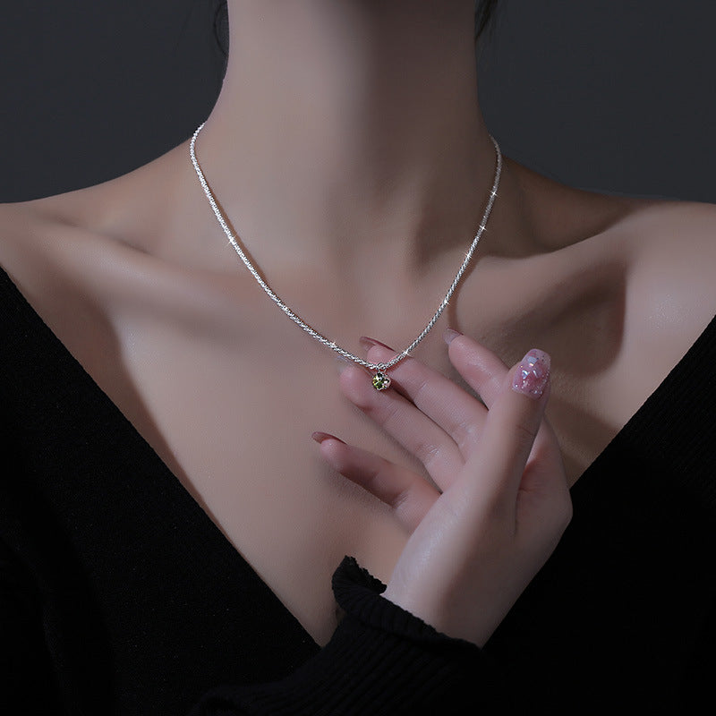 Sier Starry Female Summer Light Luxury Minority Sparkling Necklaces