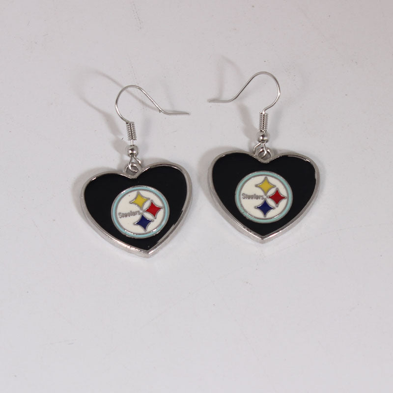 Oil Dripping Sports Team Series Denim Steel Pirate Earrings