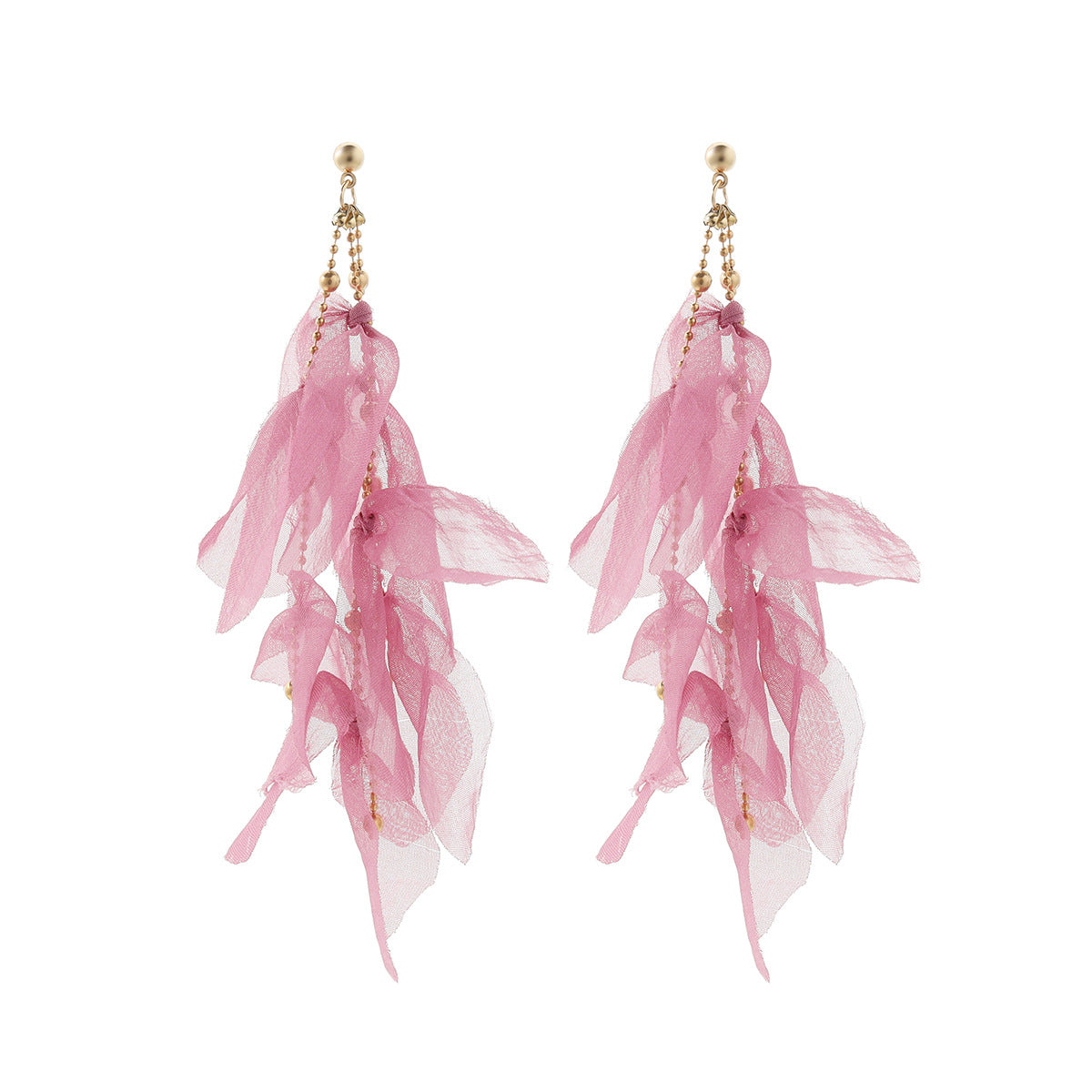Women's Fabric Handmade Fashion Design Long Fairy Earrings