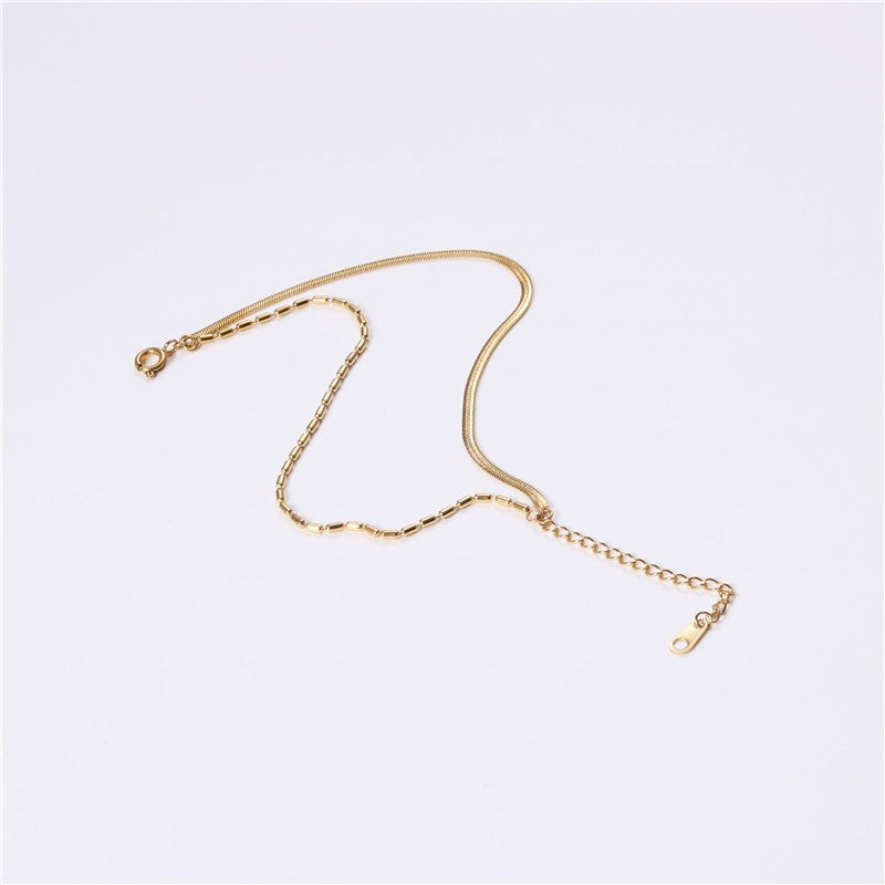 Women's Style Simple Personalized Titanium Steel Gold Plated Design Cold Mori Bracelet