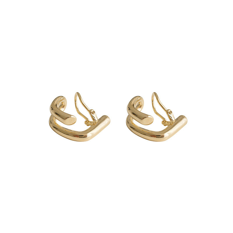 Glossy Ear Clip Female Temperament Personality Earrings
