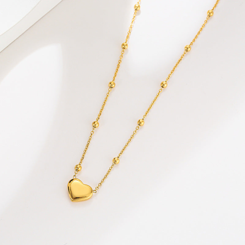 Bead Chain Love Titanium Steel Female Necklaces