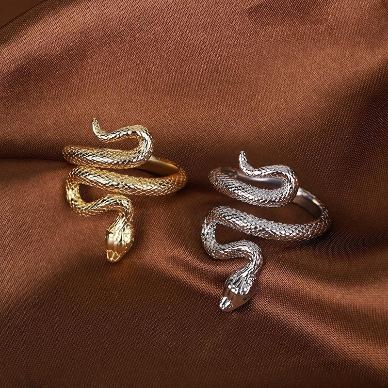 Wind Winding Diamond Green Eye Snake Fashion Personality Rings