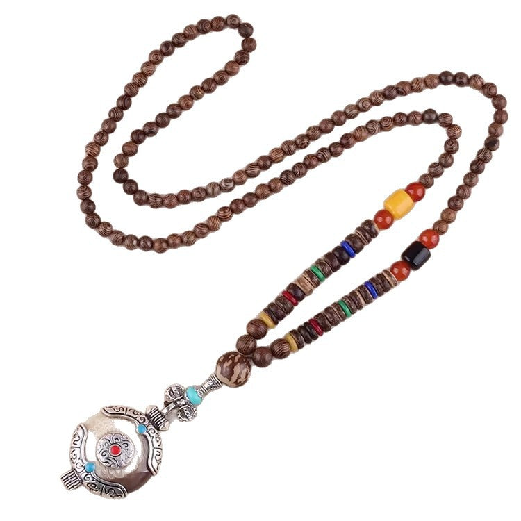 Women's Style Tibetan Ancient Sier Silk Enamel For Retro Minority High-grade Pendants