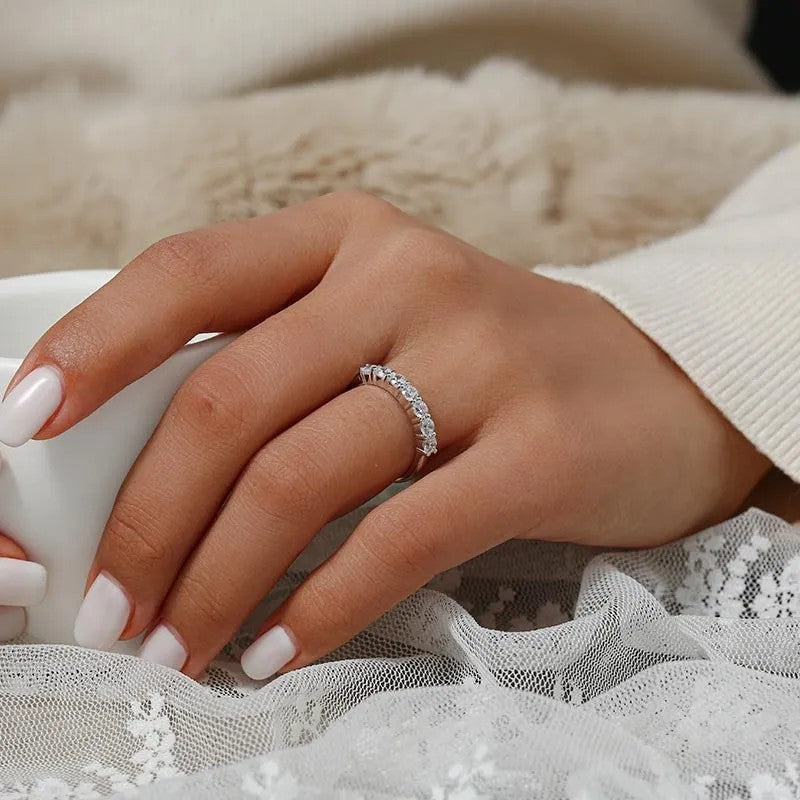 Sterling Simple Moissanite Full Diamond High-grade Rings