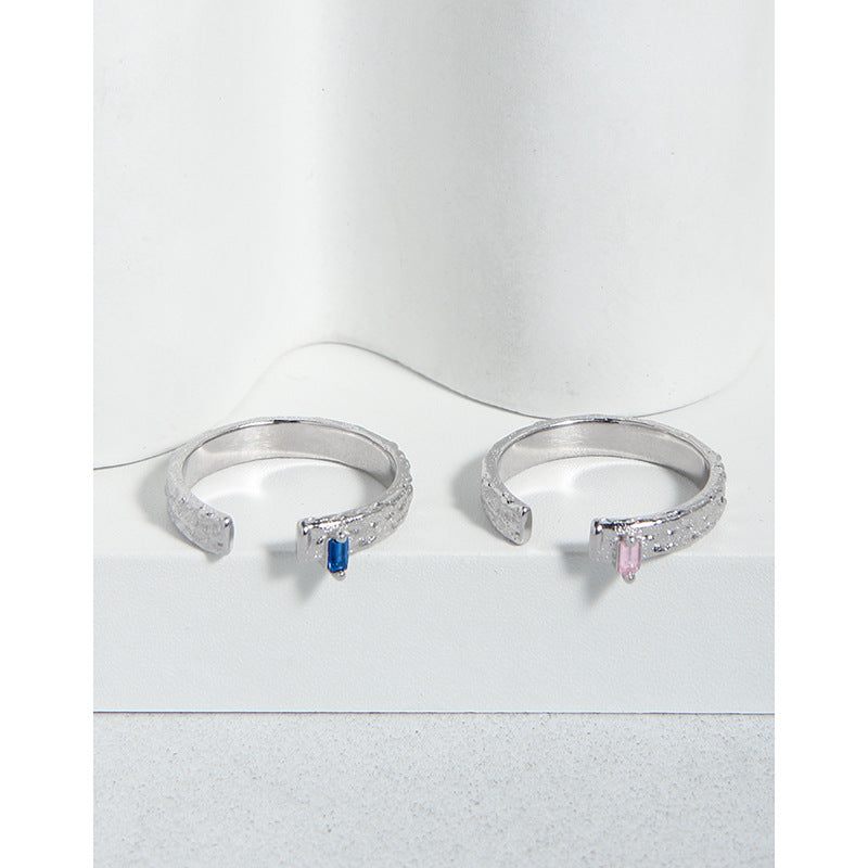 Women's Niche Design Versatile Personality Texture Blue Rings