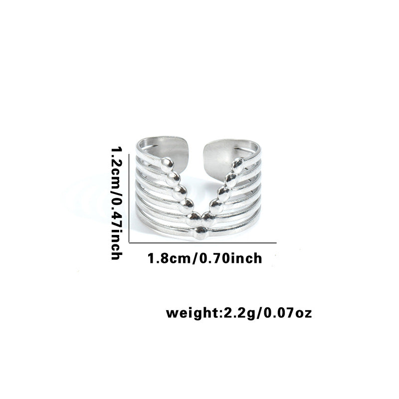 Minority Flower V-shaped Design Irregular Geometric Hollow Rings