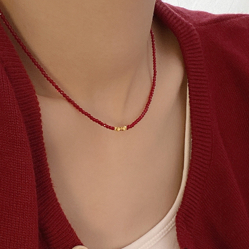 Women's Small Pieces Of Amethyst Simple Handmade Necklaces