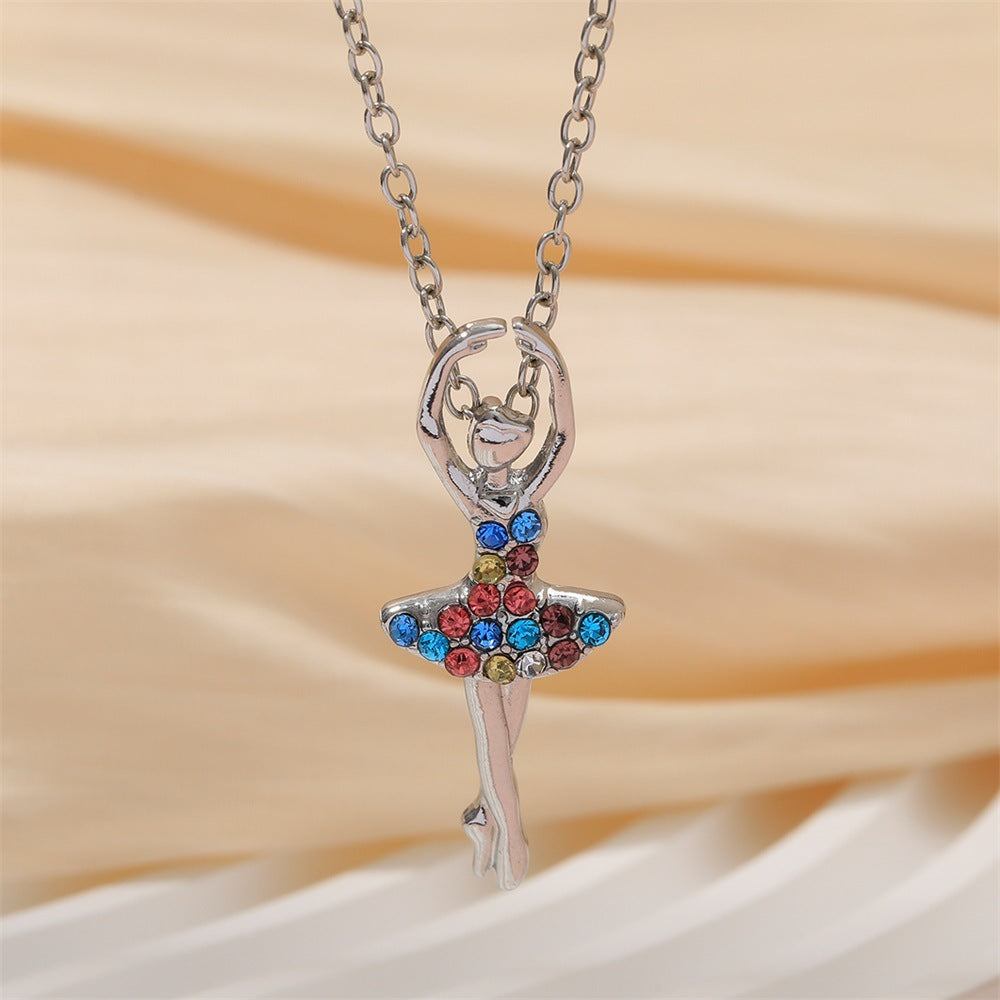 Women's Creative Dancing Charm Good Friend Alloy Necklaces