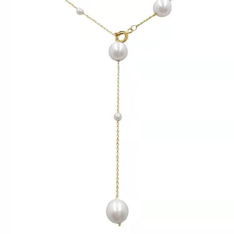 French Style Pearl Grace Tassel Clavicle Chain Necklace