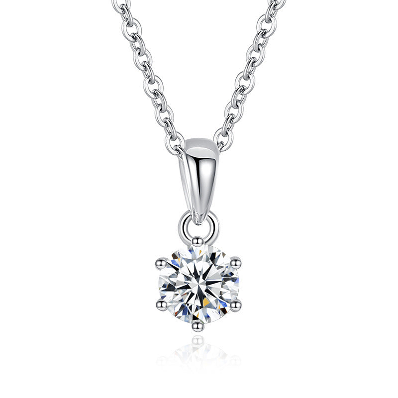 Diamond Sterling Sier Classic Single Platinum Necklaces
