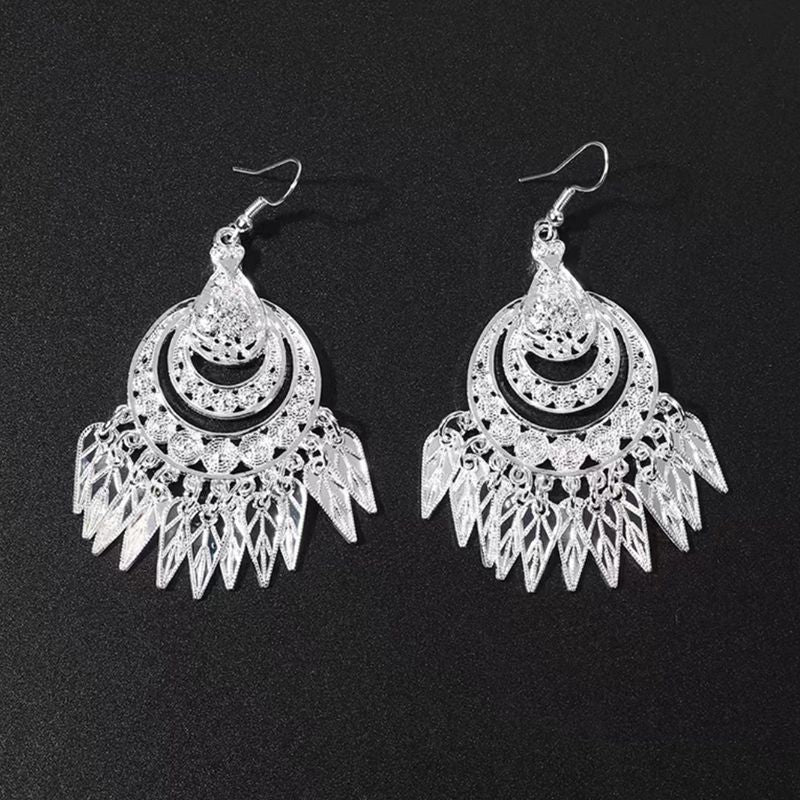 Imitation Miao Sier Ethnic Style Peacock Earrings