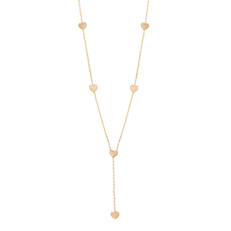 Women's Exquisite French Commuter Gentle Brass Gold Plated Heart Necklaces