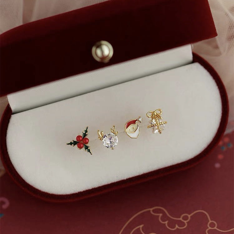 Winter Zircon Christmas Tree Niche Design Rings