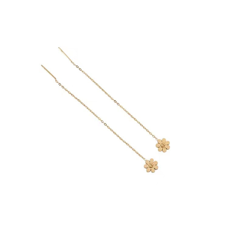 Women's Daisy Trendy Gold High-grade Titanium Steel No Ear Line