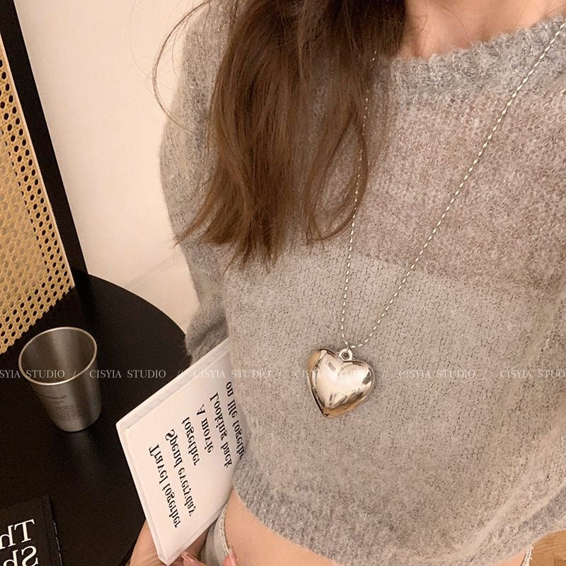Women's Autumn Korean Style Sier Sweater Chain Necklaces