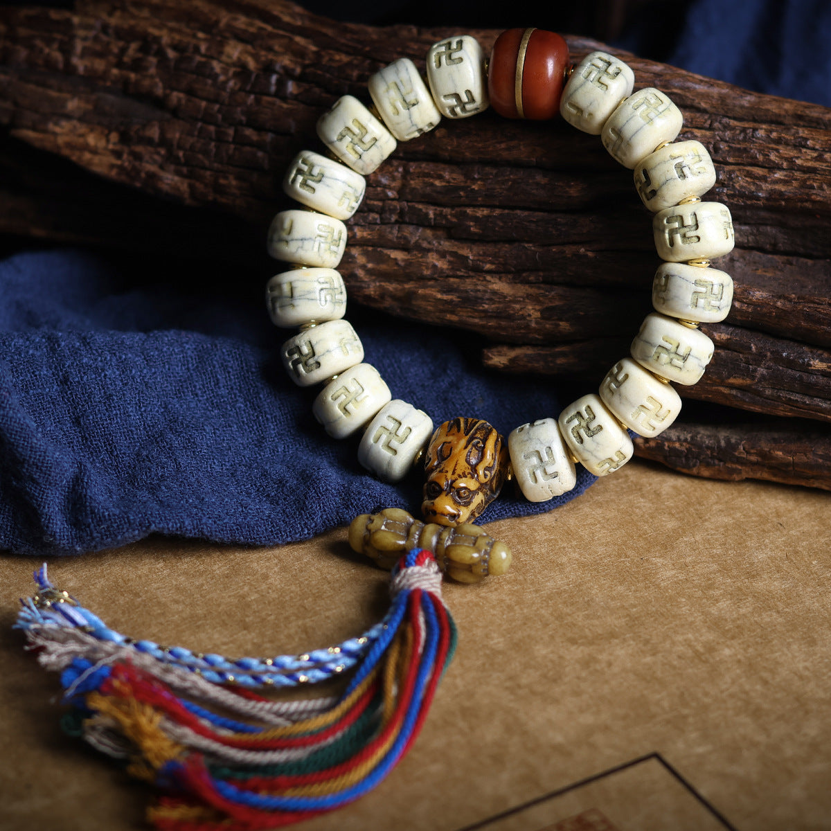 Bone Barrel Shaped Bead Crafts Tag Ethnic Bracelets