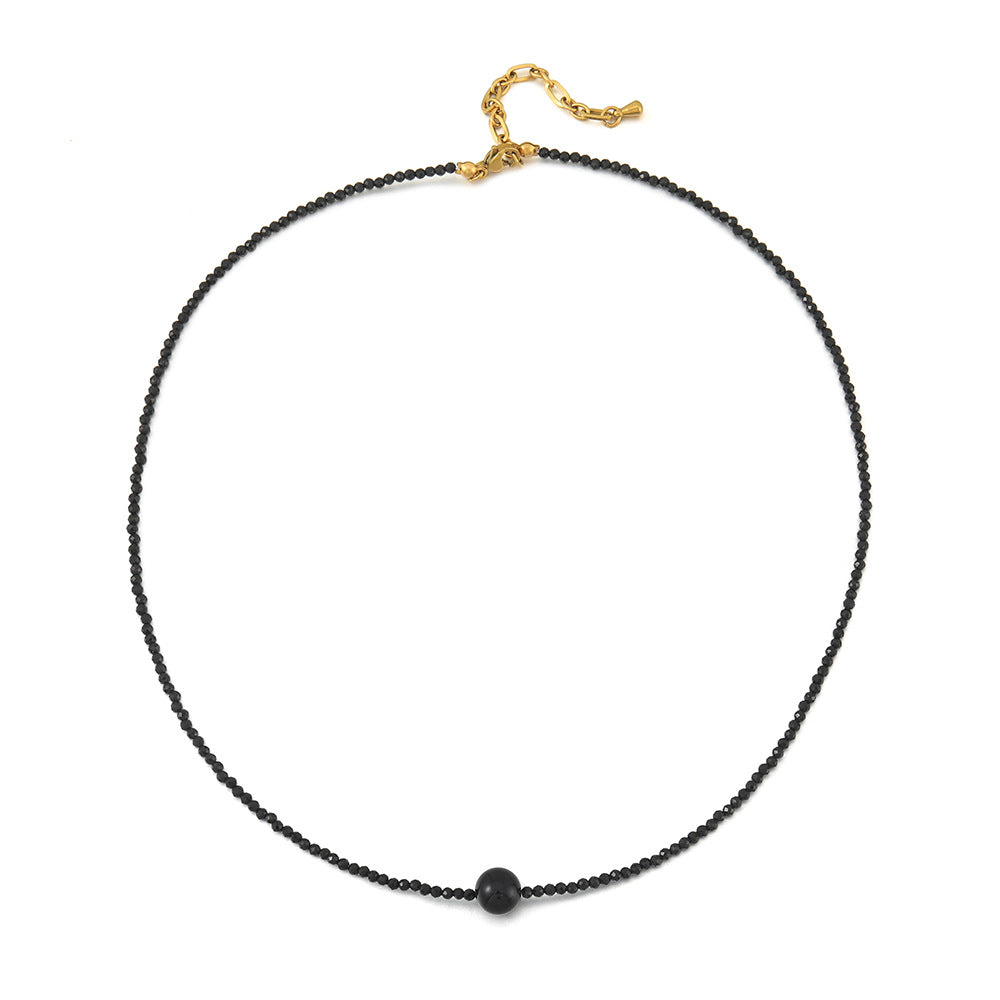 Fashionable Carved Black Pointed Crystal Cross Necklaces