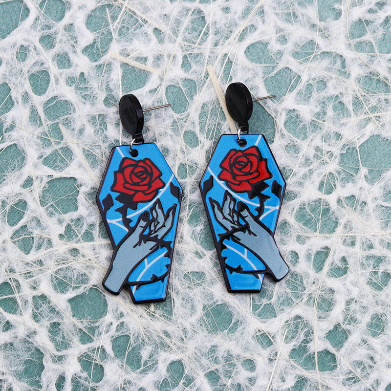 Fashion Personality Retro Snake Rose Spider Earrings