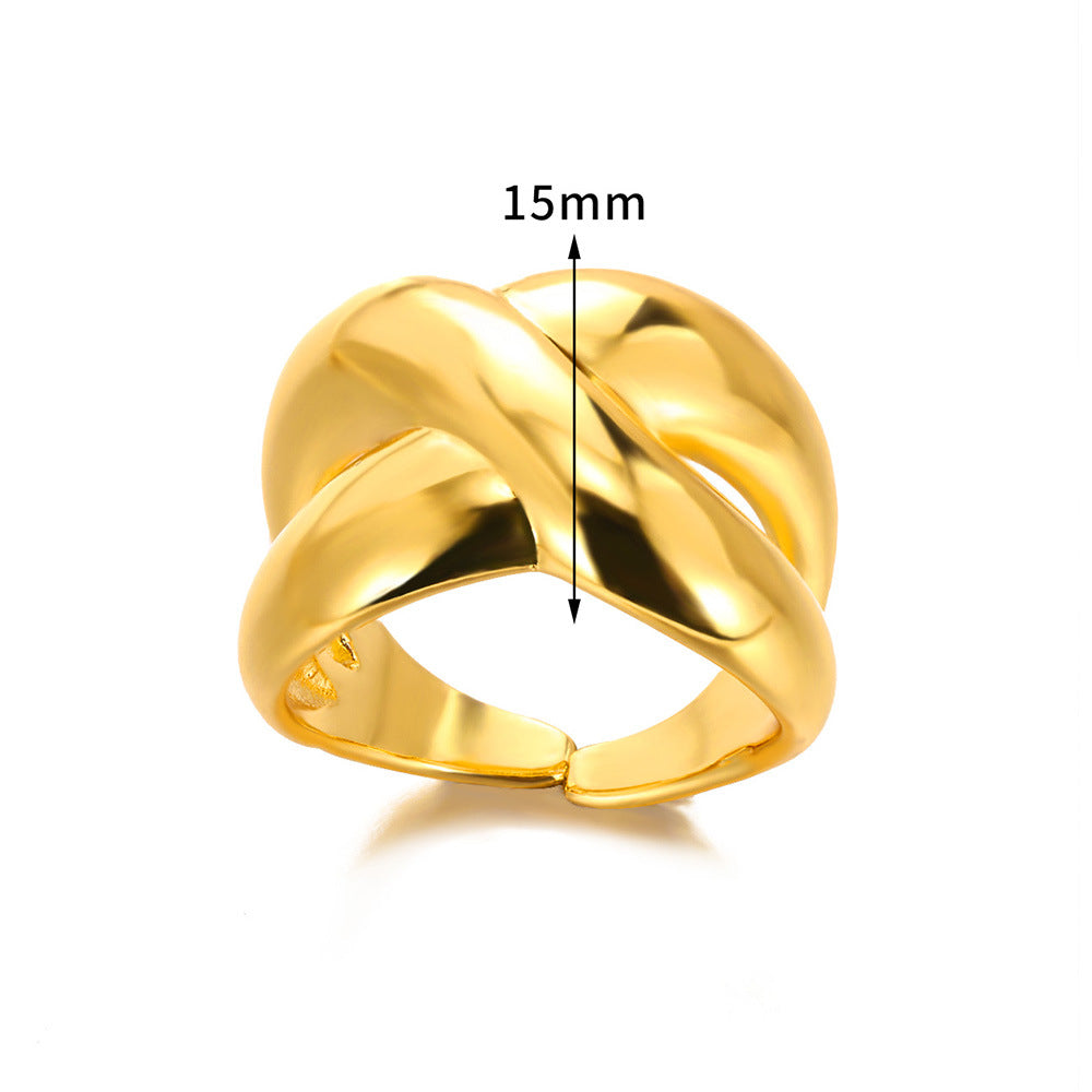 Steel Heart-shaped Geometric Irregular Model Personality Rings