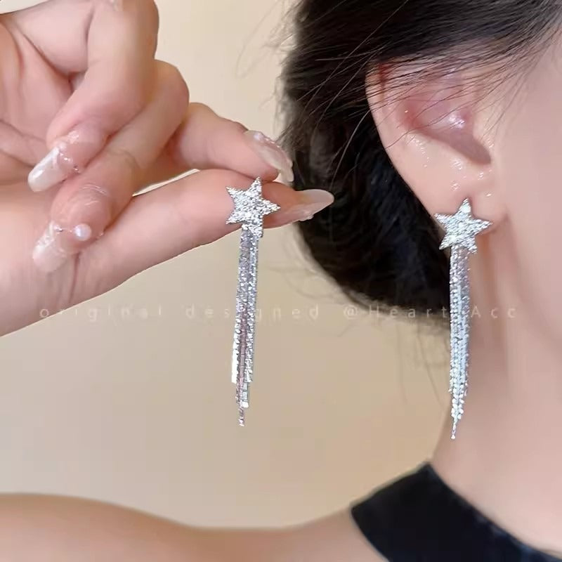 Light Luxury Minority Bow Pearl Graceful Long Earrings