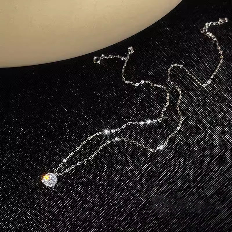 Sterling Sier Zircon Female Style Light Necklaces