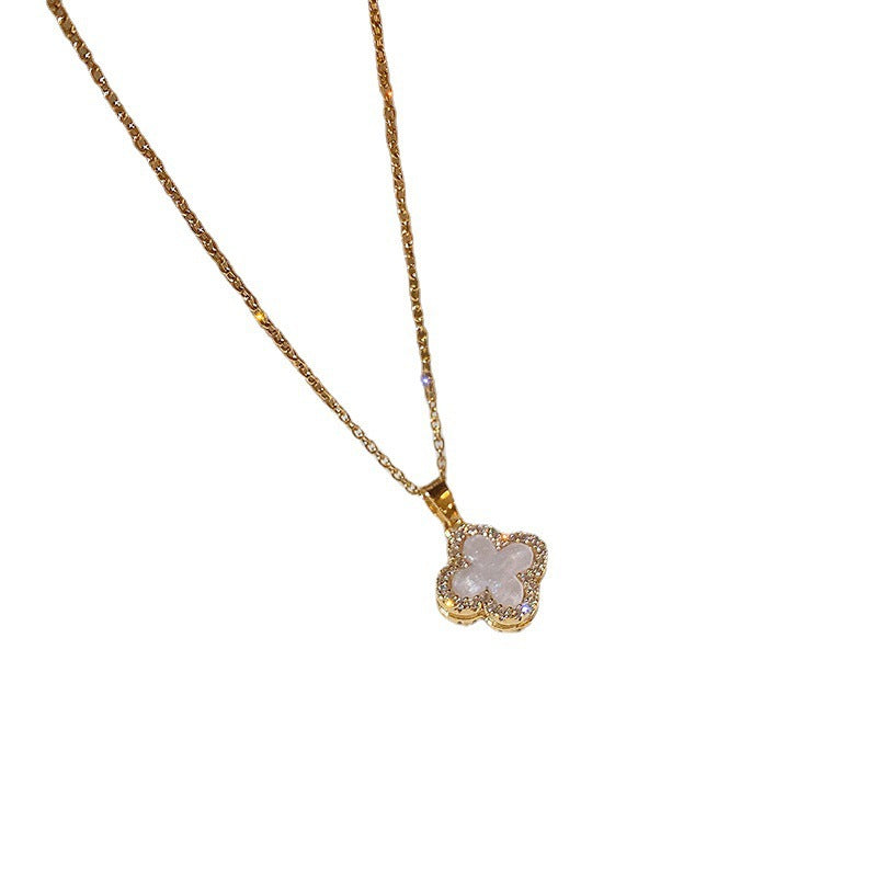Women's Four-leaf Clover Double-sided High-grade Light Luxury Design Necklaces