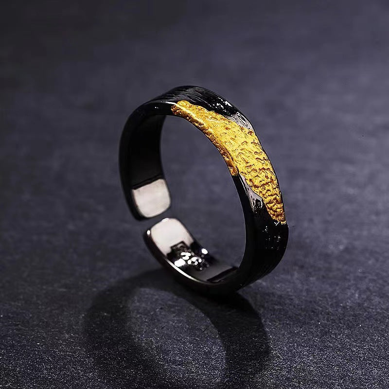 Men's Thai Sier Index Finger Gold Simple Rings