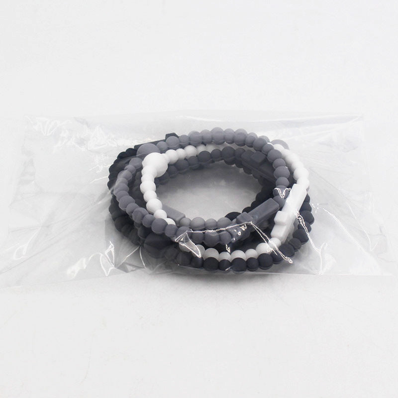 Fashion Macaron Color Series Cross Silicone Simple Bracelet