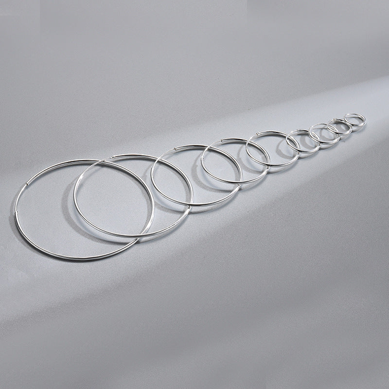 Women's Sier Golden Circle Hollow Tube Fashion Earrings