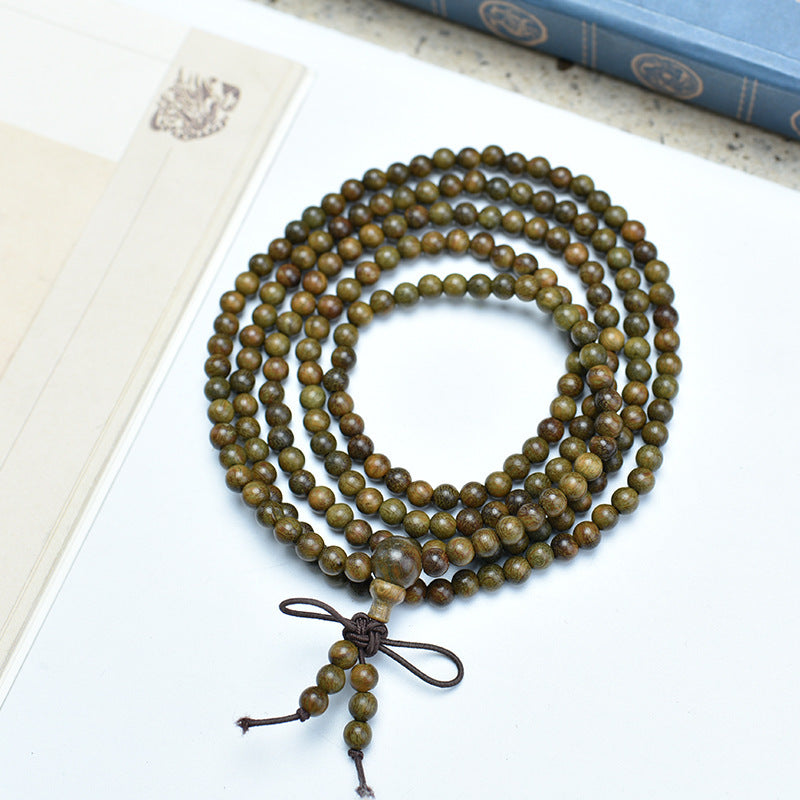 Natural Argentina Green Sandalwood Buddha Beads Ethnic Retro Couple Bracelet