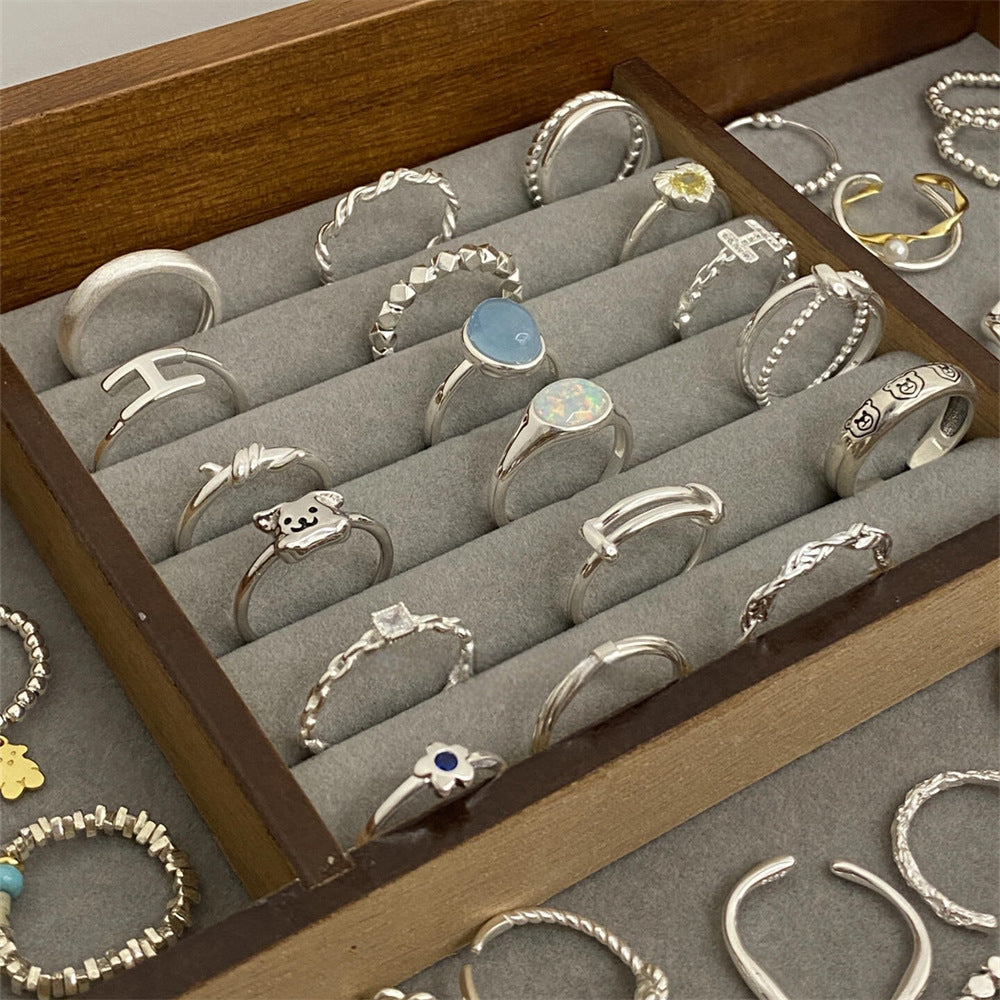 Female Stall Twin Sier Plated Niche Rings
