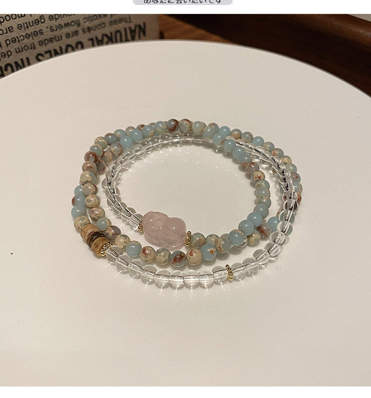 Pink Lady Female Guardian Energy Improved Crystal Bracelet