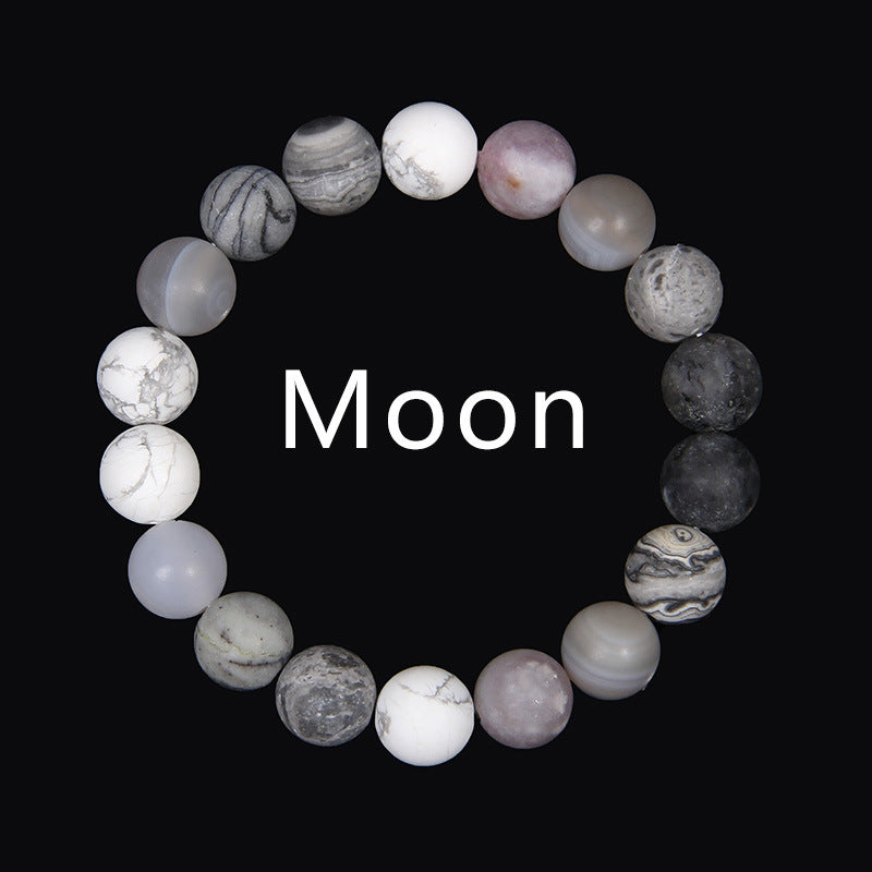 Men's Natural Stone Universe Planet Beads Galaxy Trendy Frosted Bracelets
