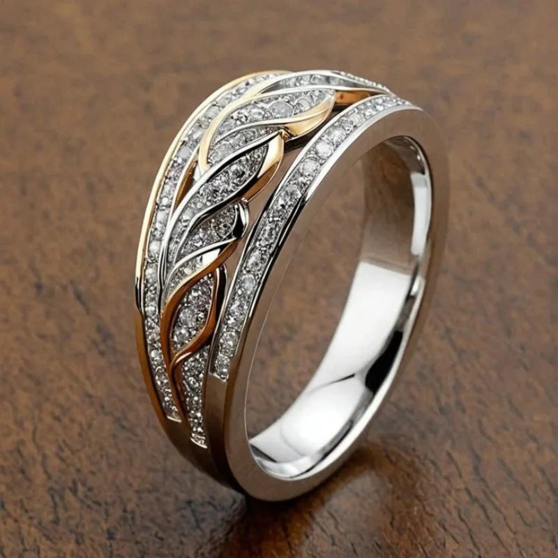 Di Affordable Luxury Fashion Palace Style Pattern Rhinestone Zircon Design Rings