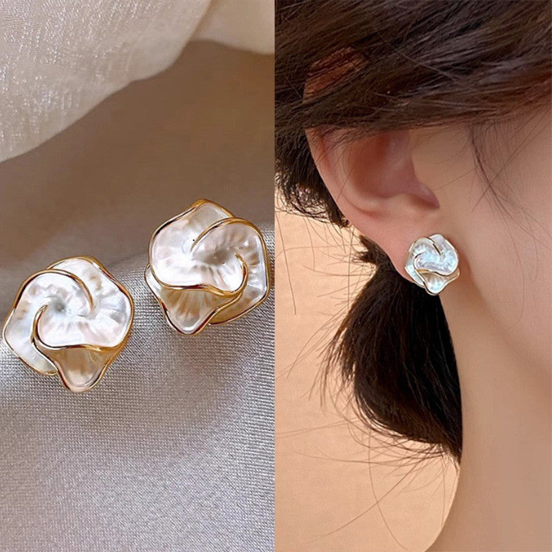Special Offer Affordable Luxury Fashion Camellia Minority Design Stud Earrings