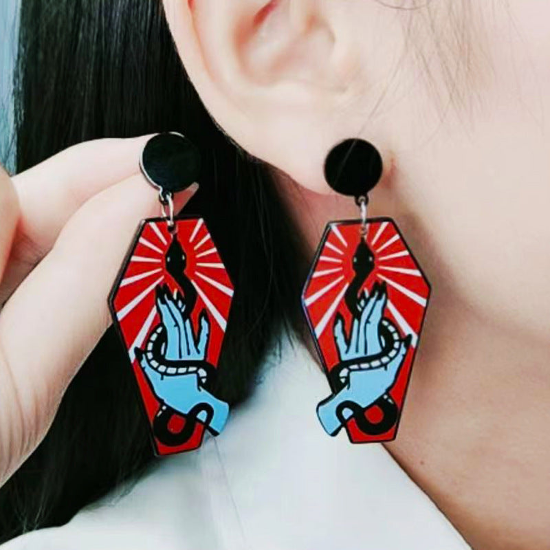 Fashion Personality Retro Snake Rose Spider Earrings