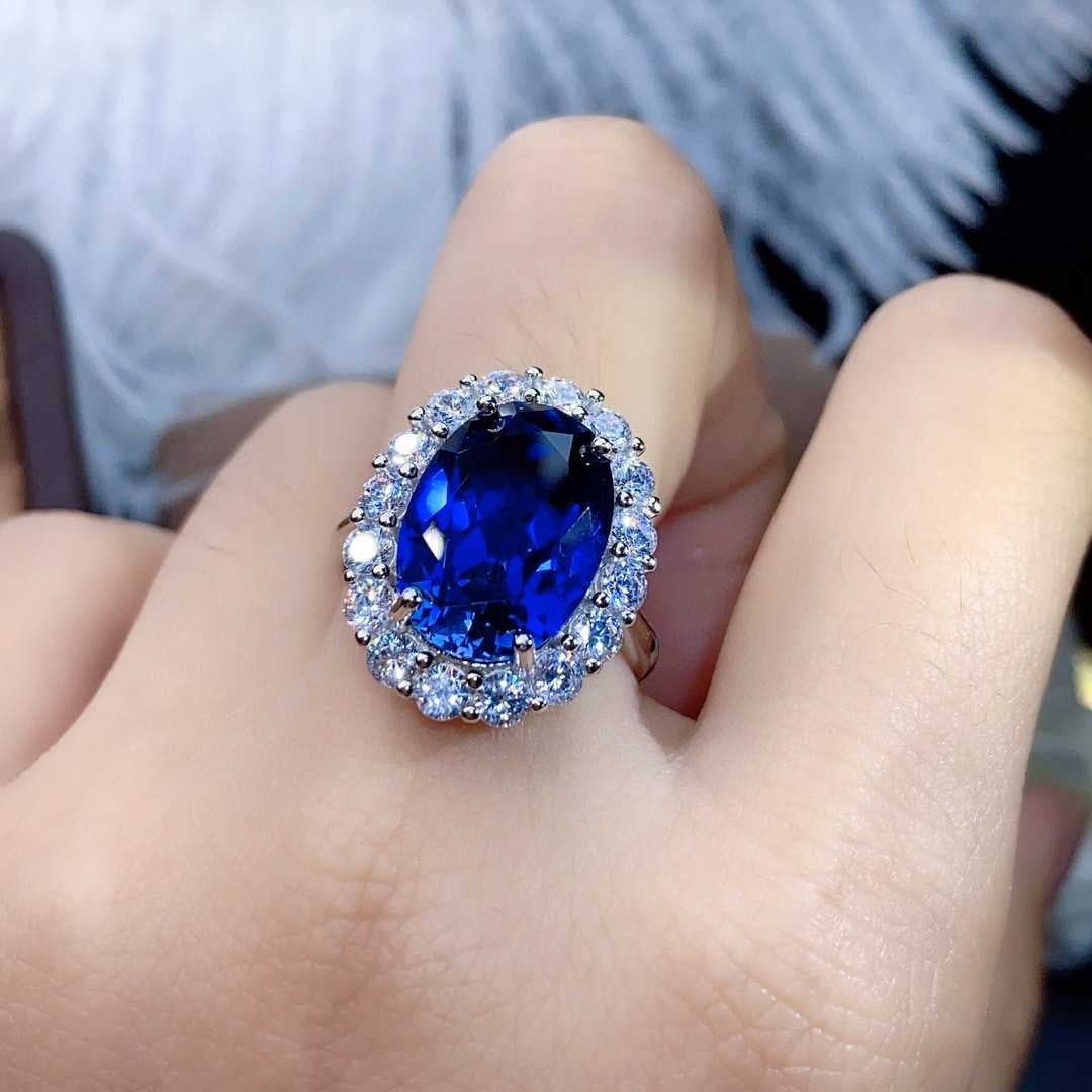 Artificial Sapphire Full Diamond Female Live Broadcast Rings