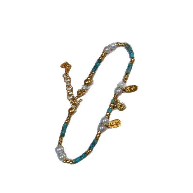 Women's Style Butterfly Pearl Turquoise Affordable Luxury Fashion Design High-grade Bracelet